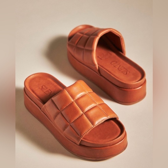 ‼️RARE‼️🎸Silent D🎸🔥NWOT🔥Porta Slide Sandals in Cedar— 38 (7-7.5 in US) - Picture 3 of 16